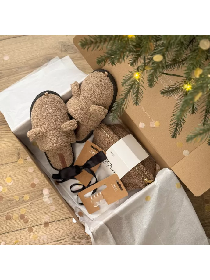 Набір дитячий Teddy з капцями коричневий