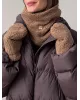 Набір Teddy коричневий колір (хомут та рукавиці)
