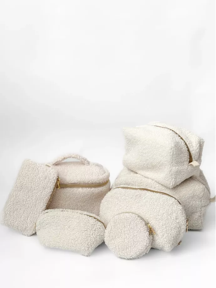Косметичка TEDDY білого кольору круг