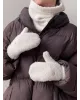 Набір Teddy білий колір (хомут та рукавиці)
