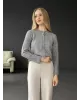 Soft кардиган вкорочений ажурний сірий