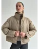 Куртка дута з коміром у горох капучино onesize