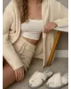 Soft в’язана кофта на блискавці молочна