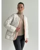 Куртка стьобана у квітку біла onesize