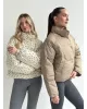 Куртка дута з коміром у горох капучино onesize