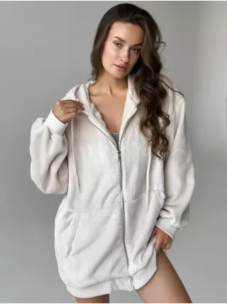 TEDDY Кофта на блискавці двосторонній фліс бежевий (one size)