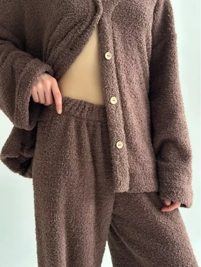 SOFT махра Штани коричневі