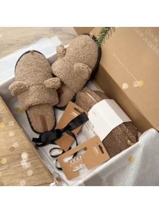 Набір дитячий Teddy з капцями коричневий