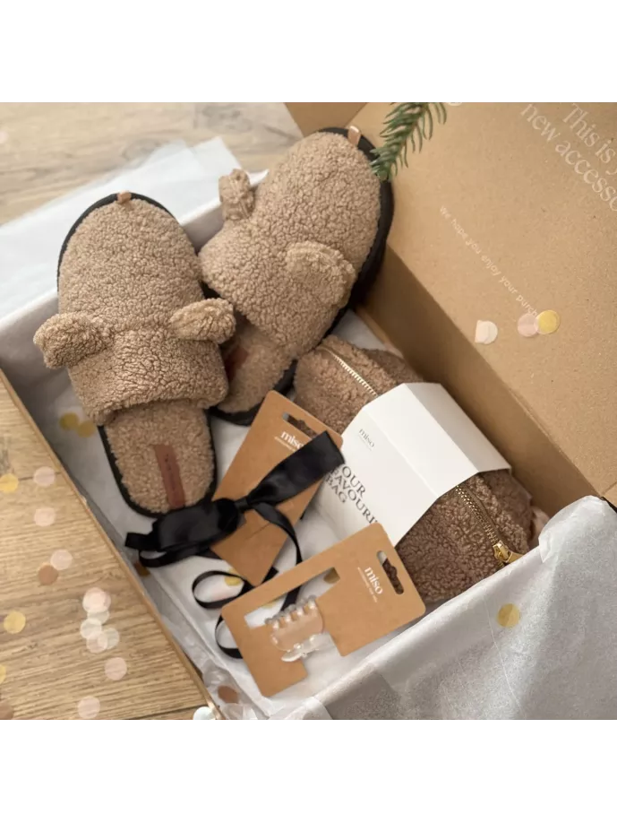 Набір дитячий Teddy з капцями коричневий