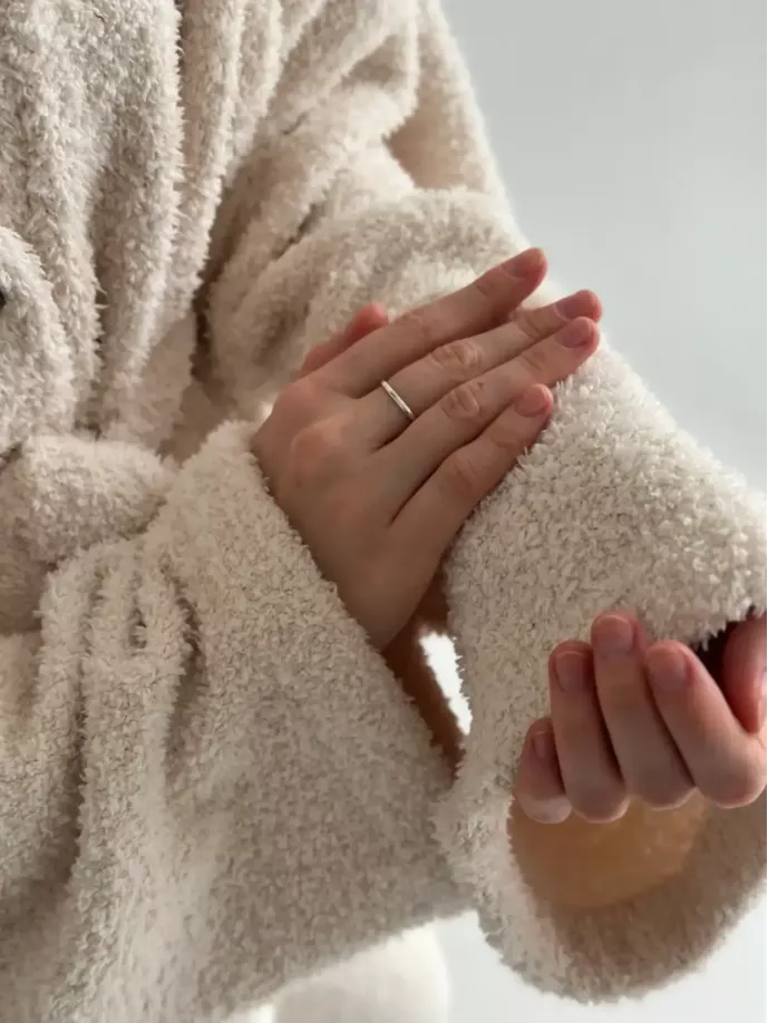 SOFT махра Кофта на гудзиках молочна
