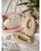 Косметичка хмарка середня трикутник молочна