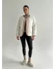 Куртка стьобана у квітку біла onesize