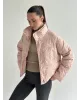 Куртка дута з коміром у горох пудра onesize