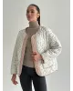 Куртка стьобана у квітку біла onesize