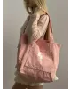 Шопер вельветовий з кишенькою рожевий