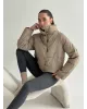Куртка дута з коміром у горох капучино onesize