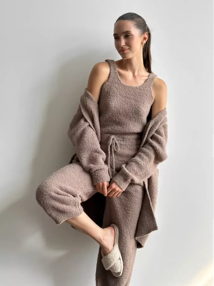 Soft кардиган вʼязаний пухнастий коричневий