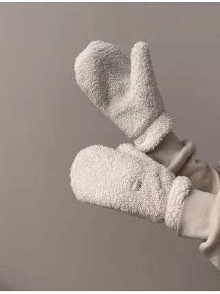 Рукавиці Teddy білий колір