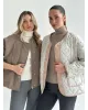 Куртка стьобана у квітку біла onesize