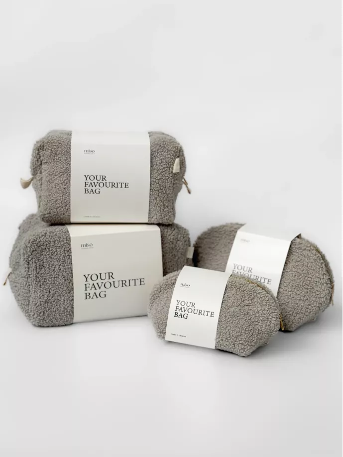 Косметичка TEDDY світло-сірого кольору мала