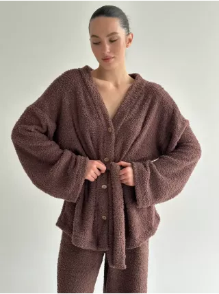 SOFT махра Кофта на гудзиках коричнева