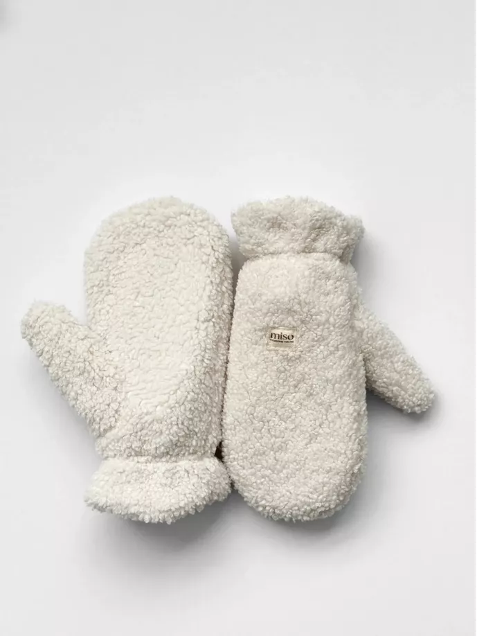 Набір Teddy білий колір (хомут та рукавиці)