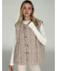 Фланель стьобанна Жилетка бежева “бордова квітка”(onesize)