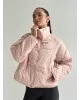 Куртка дута з коміром у горох пудра onesize