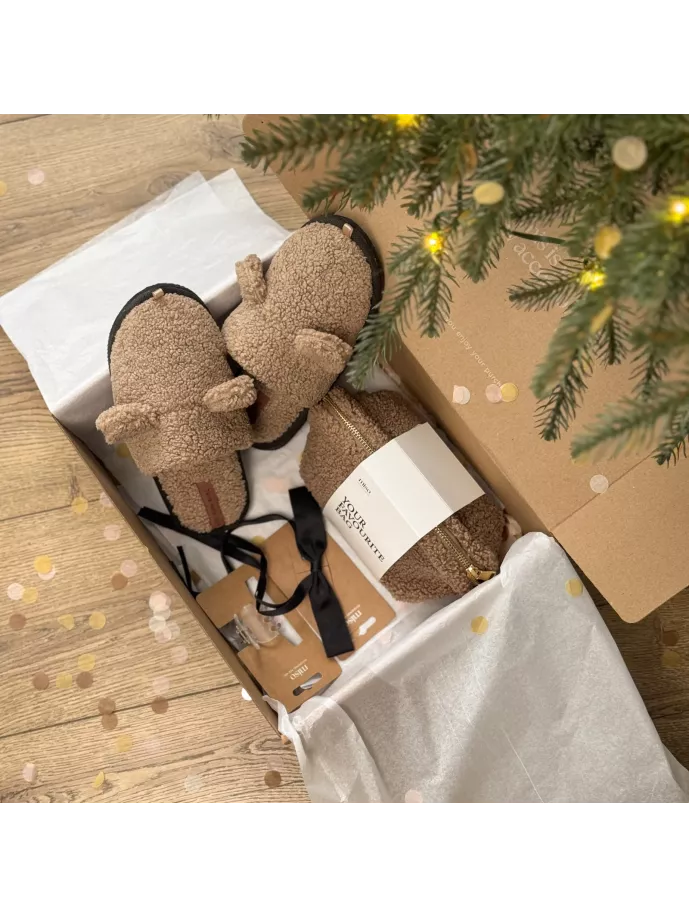 Набір дитячий Teddy з капцями коричневий