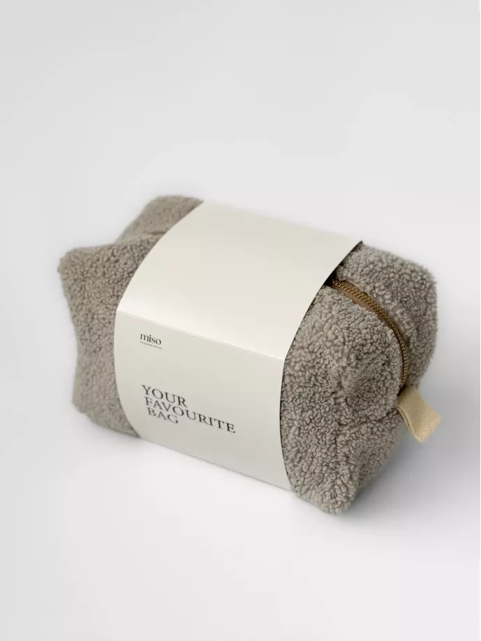 Косметичка TEDDY світло-сірого кольору середня квадрат
