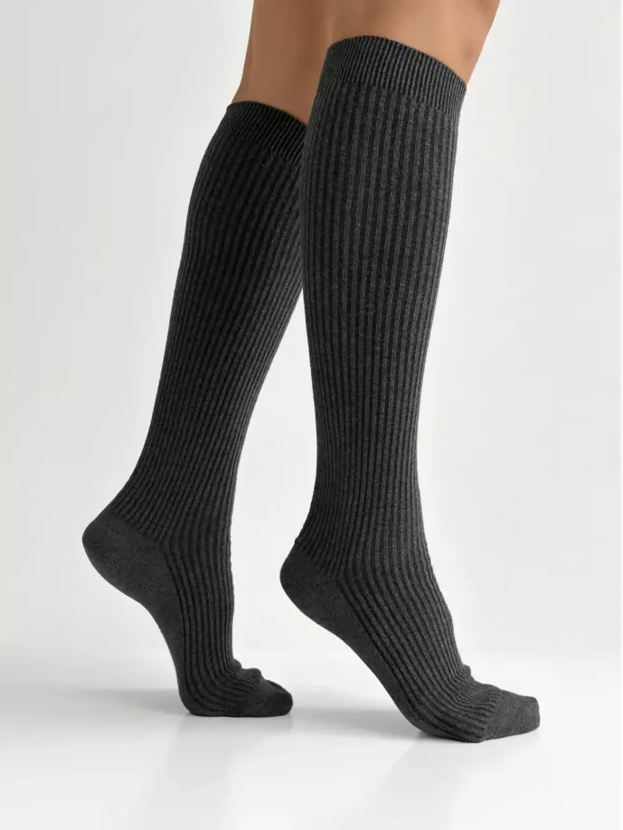 Шкарпетки гольфи темно-сірий меланж