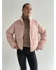 Куртка дута з коміром у горох пудра onesize