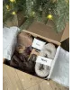 Набір Christmas з круглою косметичкою коричневий