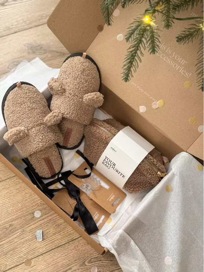 Набір дитячий Teddy з капцями коричневий