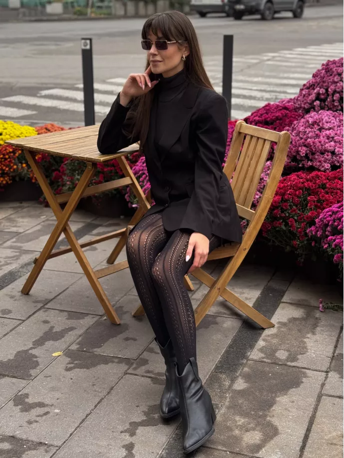 Колготи мереживо чорні