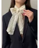 Шарф мереживо молочний