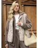 Фланель стьобанна Жилетка бежева “бордова квітка”(onesize)