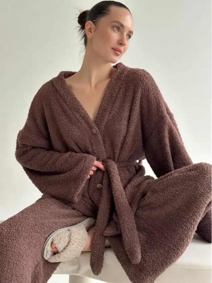 SOFT махра Штани коричневі