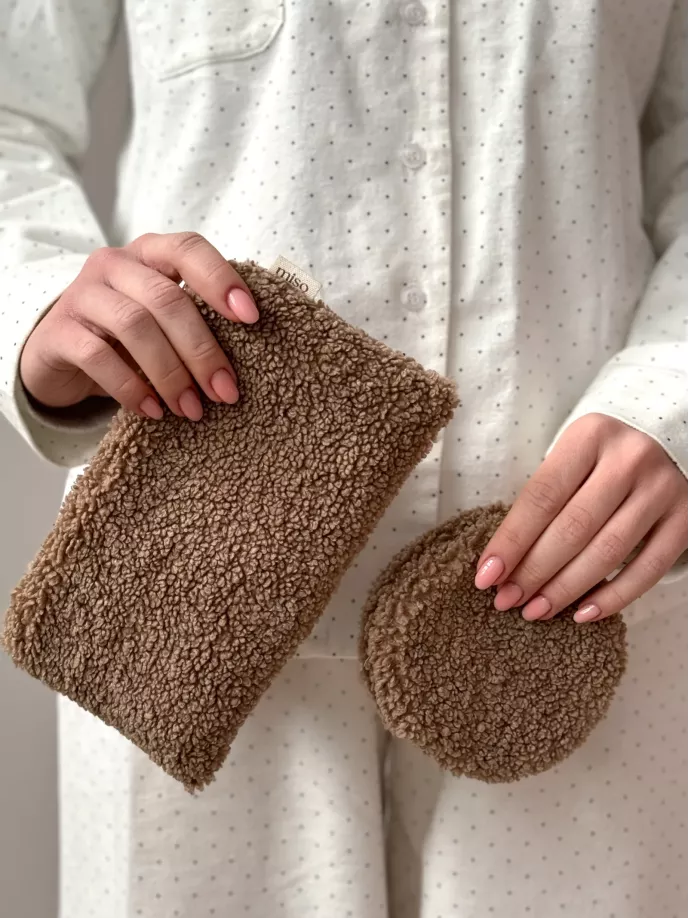 Косметичка TEDDY коричневого кольору круг