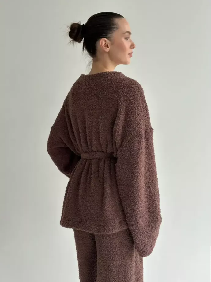 SOFT махра Кофта на гудзиках коричнева