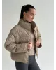 Куртка дута з коміром у горох капучино onesize