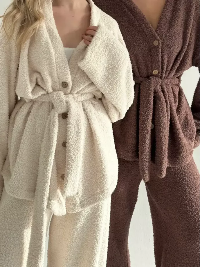 SOFT махра Кофта на гудзиках коричнева