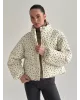 Куртка вельвет з коміром у квітку молочна onesize