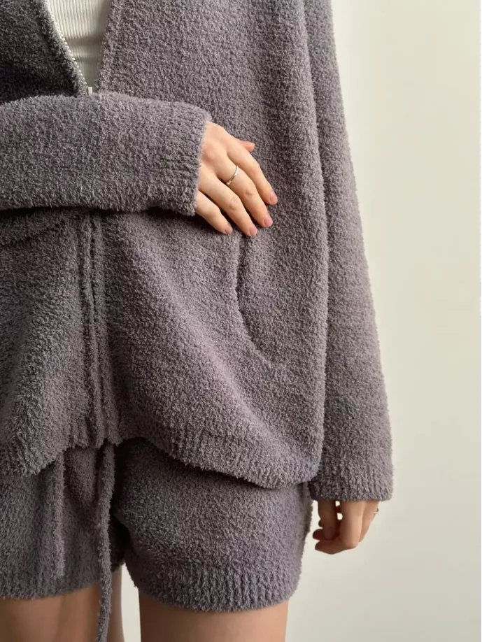 Soft в'язана кофта на блискавці графіт,