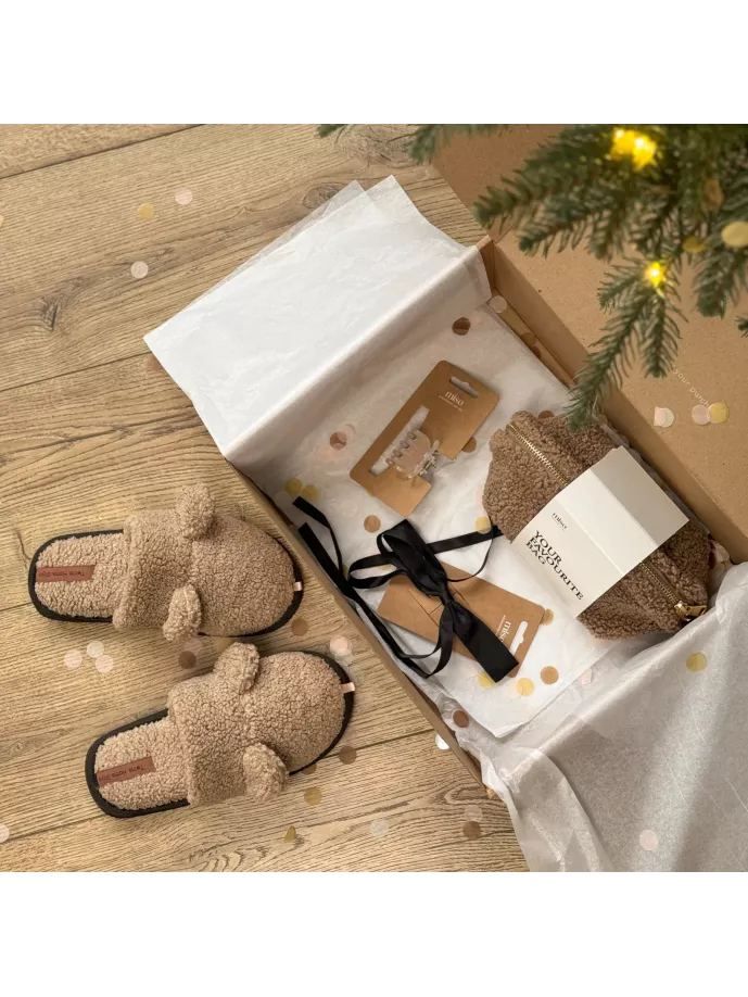Набір дитячий Teddy з капцями коричневий