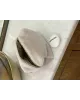 Косметичка хутро середня квадратна молочного кольору