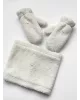 Набір Teddy білий колір (хомут та рукавиці)
