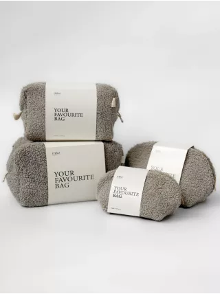 Набір косметичок TEDDY світло-сірого кольору (4 шт.)