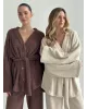 SOFT махра Кофта на гудзиках коричнева