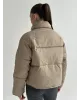 Куртка дута з коміром у горох капучино onesize